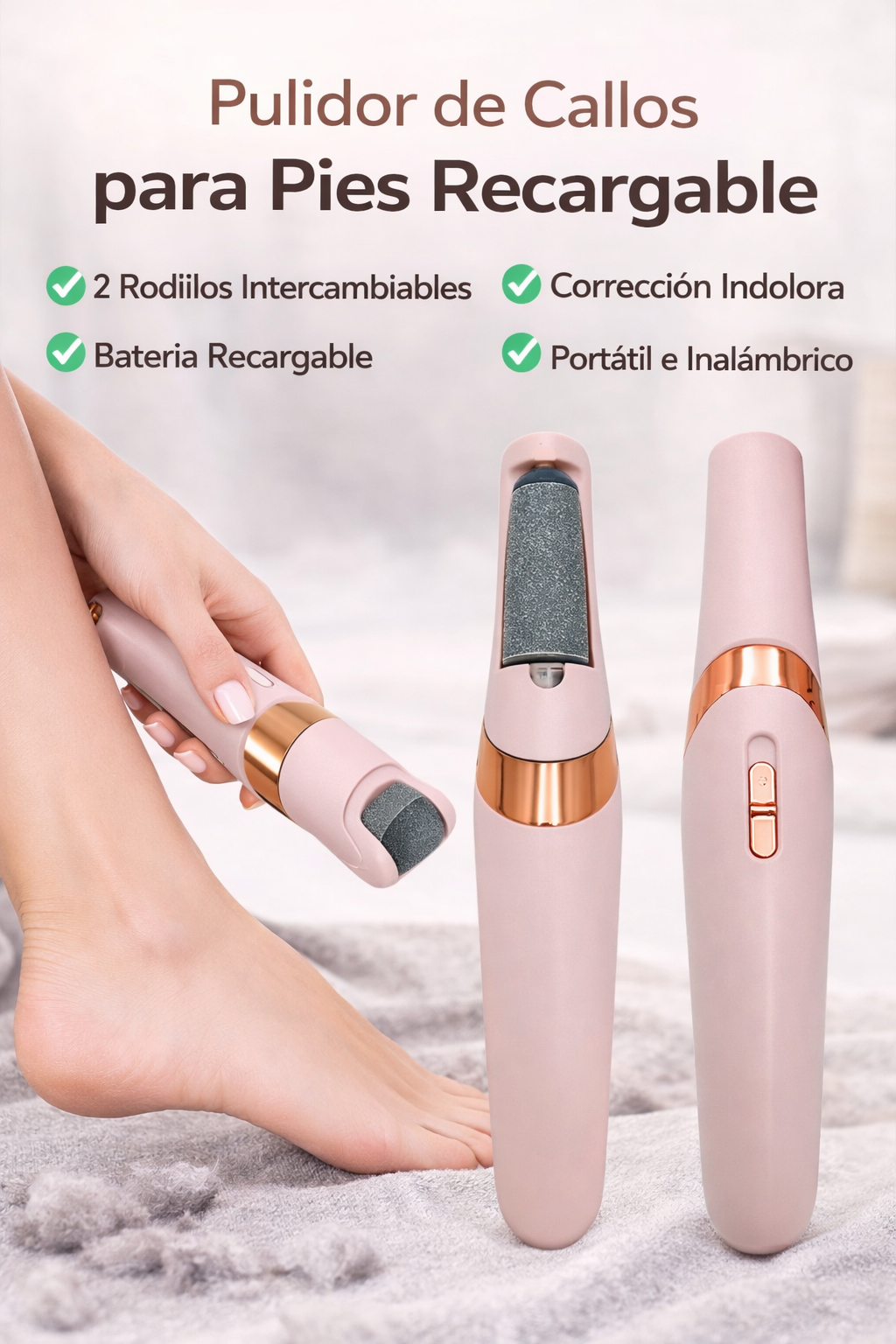 PULIDOR DE CALLOS PARA PIES RECARGABLE