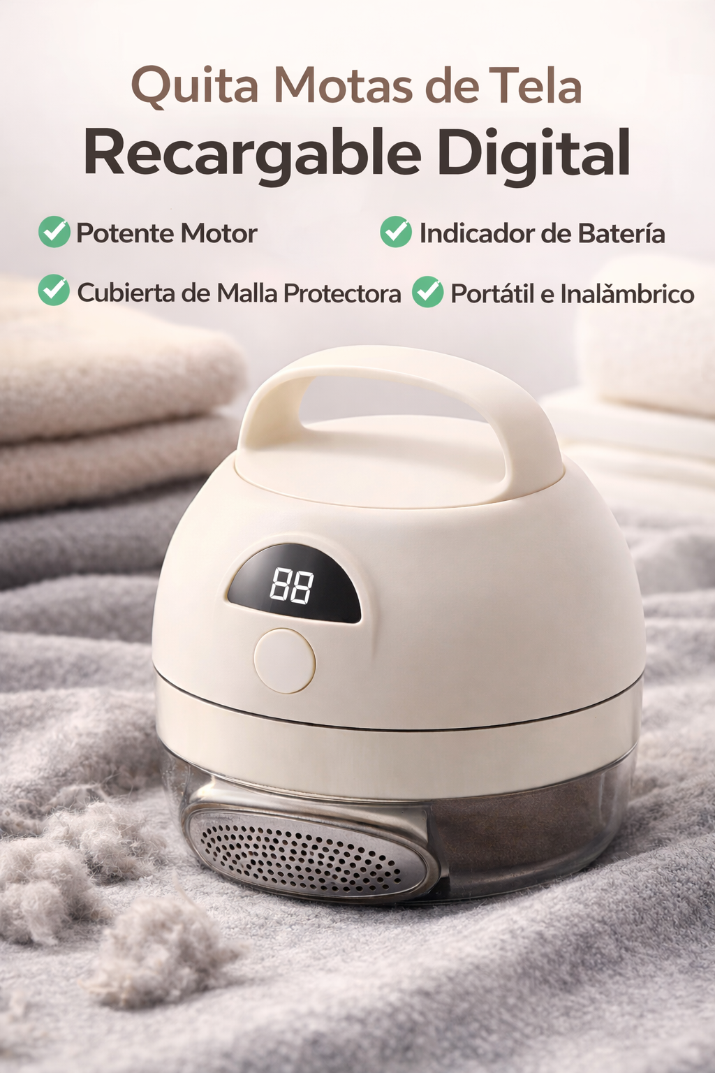 QUITA MOTAS DE TELA RECARGABLE DIGITAL